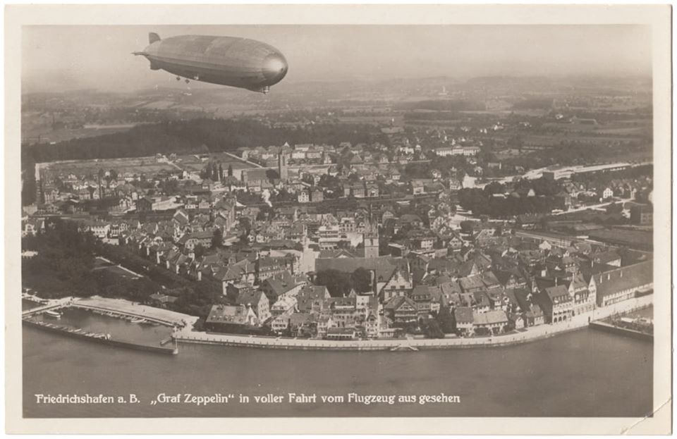 LZ-127 over Friedrichshafen coast