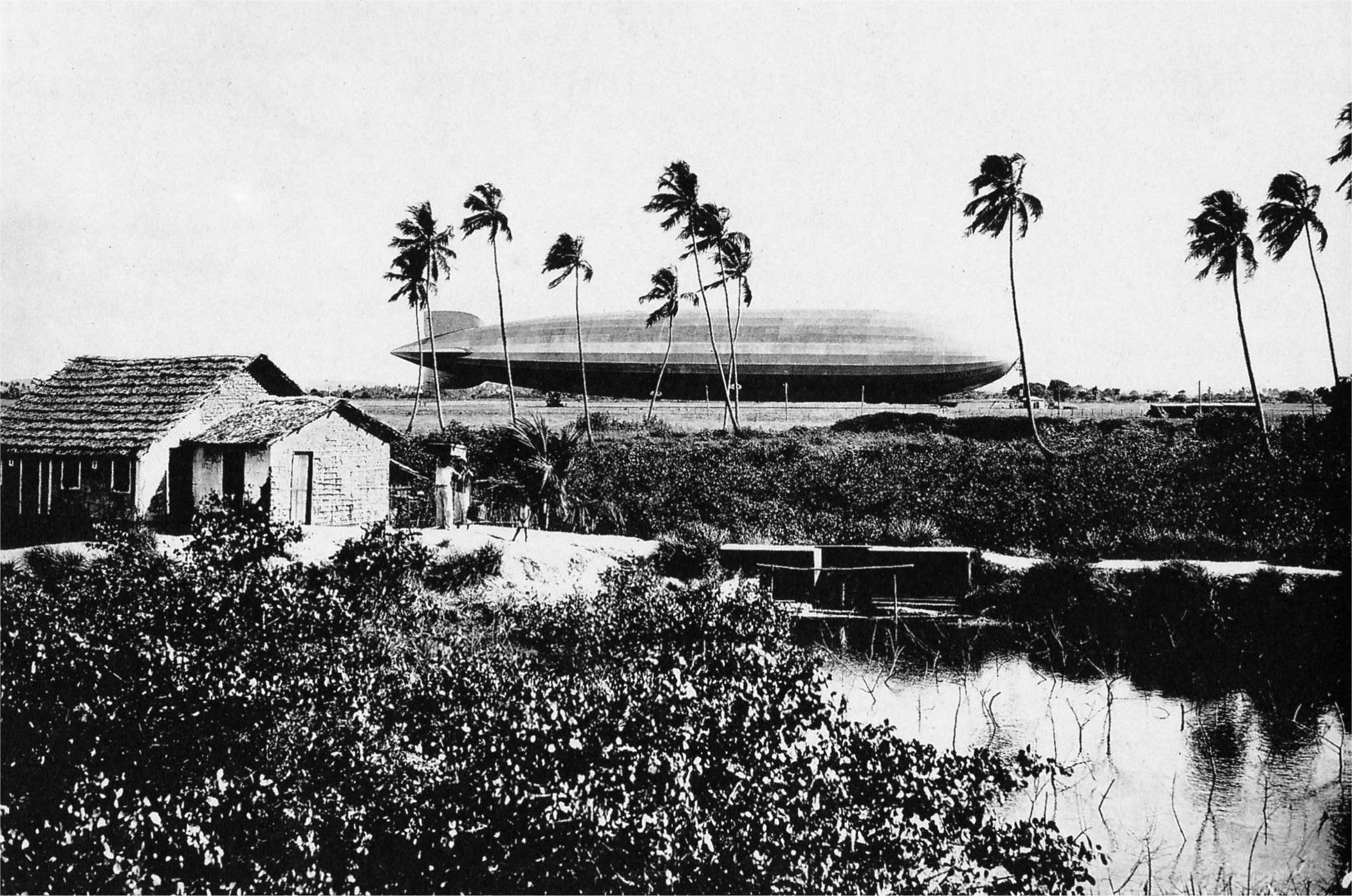 Graf Zeppelin moored at Recife, Brazil