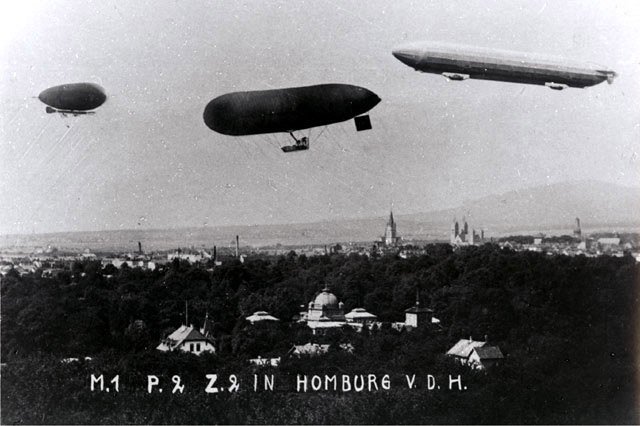 Composite image of the 3 airships displayed for the Emperor